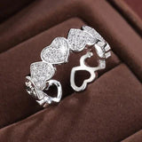 Anillos de corazón de cristal
