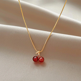 Collar de cerezas en oro