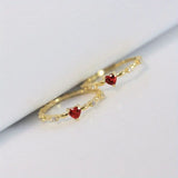 Anillo de coral de oro blanco