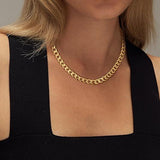 Collar cubano con cadenas gruesas en oro