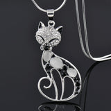 Collar de gato de plata con circonitas