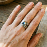 Anillo de meditación de Bohemia con piedra preciosa
