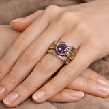 Anillo de meditación de cristal bohemio