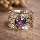 Anillo de meditación de cristal bohemio