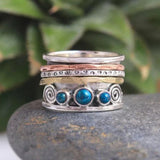 Anillo de meditación con zafiro bohemio