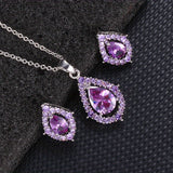 Collar y aretes de amatista Nadine