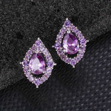 Collar y aretes de amatista Nadine