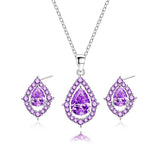 Collar y aretes de amatista Nadine