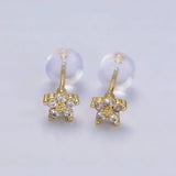 Pendientes de aro con delicado motivo floral