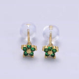 Pendientes de aro con delicado motivo floral