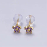 Pendientes de aro con delicado motivo floral