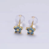 Pendientes de aro con delicado motivo floral