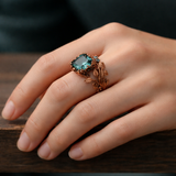 Anillo Natur con cristal verde