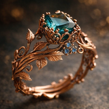 Anillo Natur con cristal verde