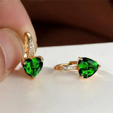 Pendientes Corazón de Piedra Esmeralda