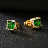 Pendientes "Karina" con piedra verde esmeralda