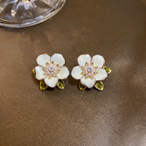 Pendientes de oro blanco con circonitas