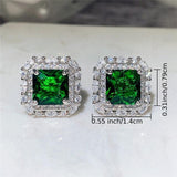 Pendientes con esmeralda y adornos de cristal