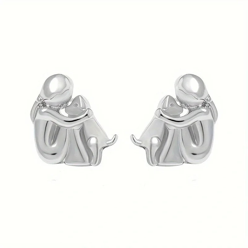 Pendientes en dos colores, plata y oro