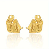 Pendientes en dos colores, plata y oro