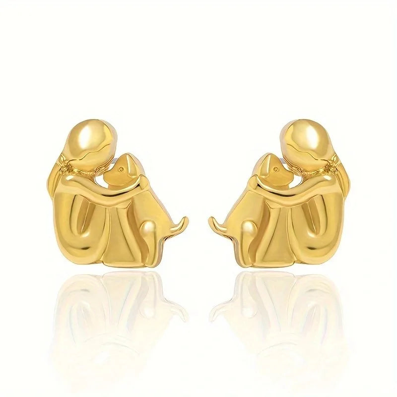 Pendientes en dos colores, plata y oro