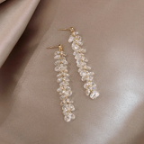Pendientes con colgante en oro con zirconia