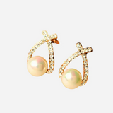 Pendientes con perlas y cristales trenzados