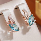 Pendientes con cristales de turquesa en oro
