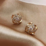 Pendientes con bolas de circonita en oro