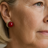Pendientes con perlas rojas