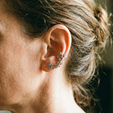 Pendientes Retro de Flores con Clip