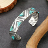 Brazalete Tribal Boho Retro con Turquesa