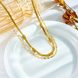Collar Retro-Dorado de dos capas "Sorella Gem"