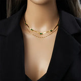Collar Retro-Dorado de dos capas "Sorella Gem"
