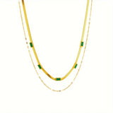 Collar Retro-Dorado de dos capas "Sorella Gem"