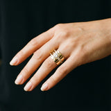 Anillo irregular Retro-Gold "Anel" con circonio
