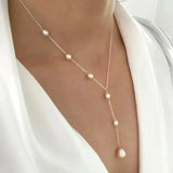 Collar retro con perla colgante