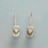 Pendientes retro en plata con detalles dorados