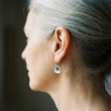 Pendientes Retro en Plata y Oro con Flores