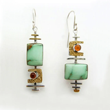 Pendientes retro con piedra verde