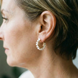 Pendientes retro con perla blanca