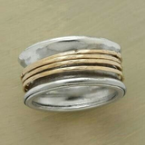 Anillo Retro "Hilo Dorado" en Plata