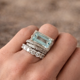 Conjunto de Anillos Retro de Plata con Piedra de Turquesa de Vidrio