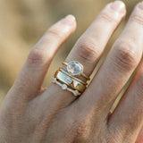 Conjunto de Anillos Retro en Oro con Circonitas
