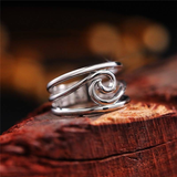 Anillo Retro de Plata con Onda