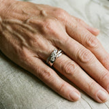 Anillo Retro de Oro y Plata con Circonita