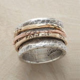 Anillo Retro de Oro Rosa y Plata