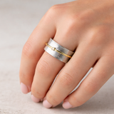 Anillo Retro de Plata con Zirconita y Hilo de Oro