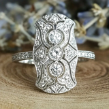 Anillo Retro en plata brillante