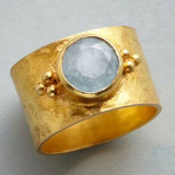 Anillo Retro con Media Luna Dorada